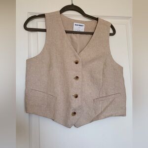 Old Navy Tan Button-Up Vest